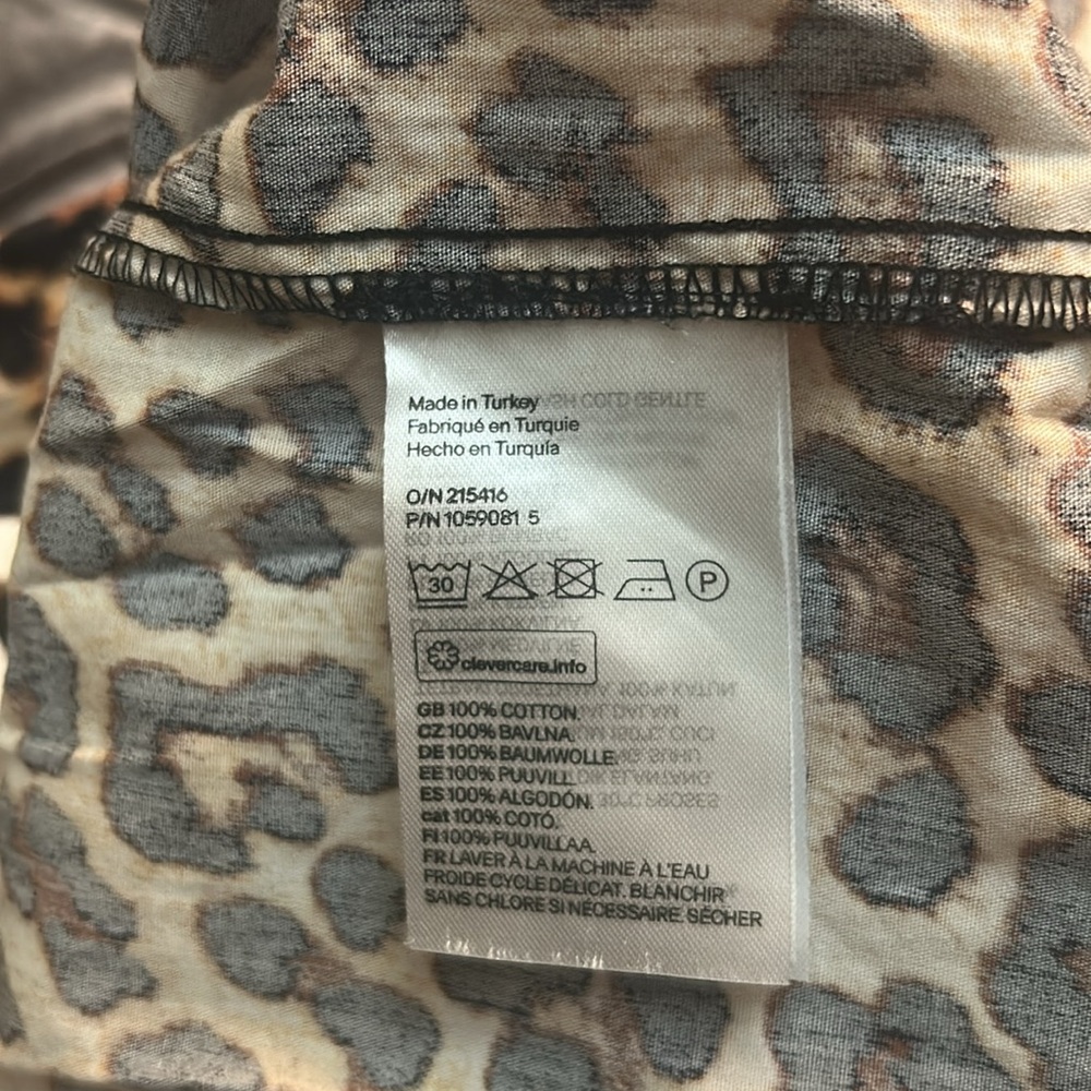 H&M Leopard Print Oversized Button Up Tunic Top Medium - Picture 11 of 11